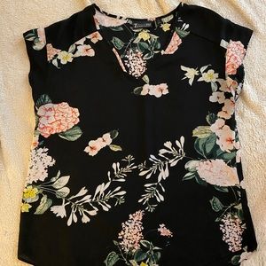 Floral Black Blouse